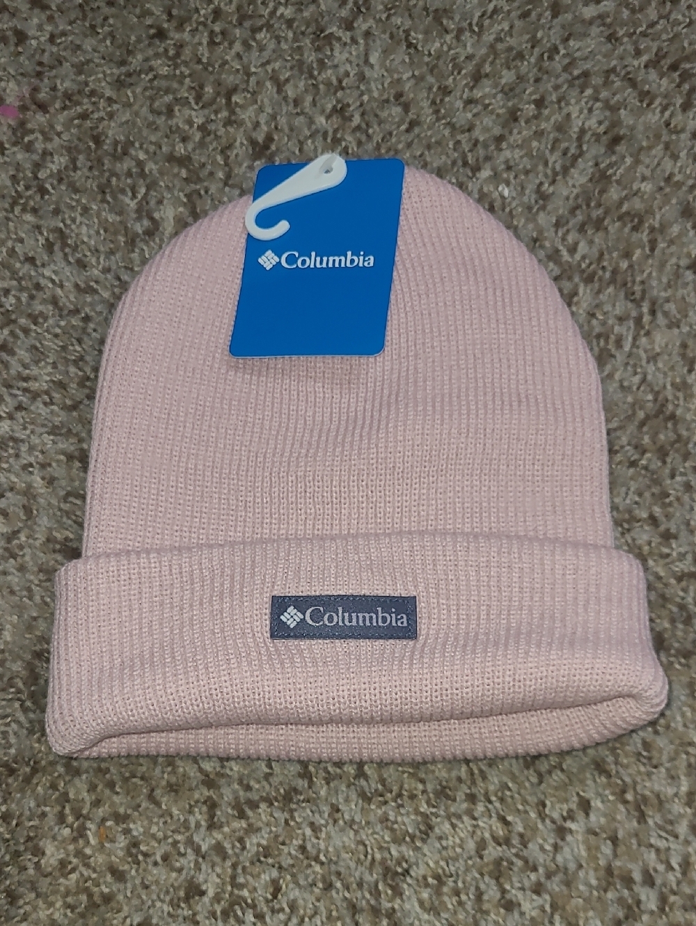 Columbia Light Pink Knit Cuffed Beanie